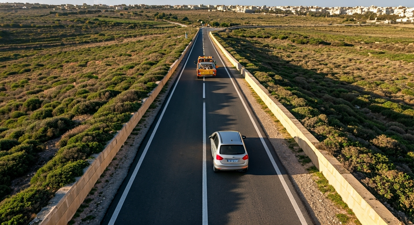 Car stuck rural Maltese road